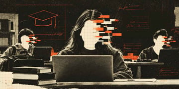 Illustration of AI-generated deepfakes at schools targeting girls and women