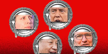 Cook, Trump, Altman and Xi is having a dinner in white house 