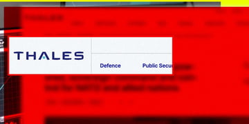 The logo of Thales, French defense tech giant