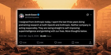 Jacob Coxon's post on X announcing his resignation from Anthropic