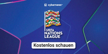 UEFA Nations League, Logo, Flagge, blauer Hintergrund