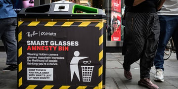 A public bin, re-designating it for a "Smart Glasses Amnesty"
