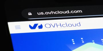 Website of OVHcloud, a French cloud computing company