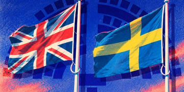 Flags of the United Kingdom and Sweden