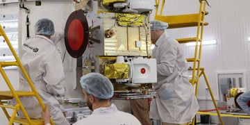 Engineers at the company Bureau 1440 working on launching Rassvet 2‎‎ satellites