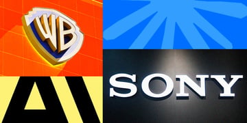 Sony,  Warner, Anthropic and Claude logo's merged together.