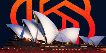 Sydney Opera House and an ominously red ChatGPT logo.