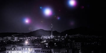 Multicolored lights over Tehran.