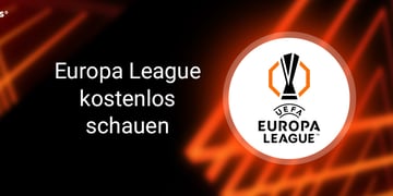 Europa League Logo, rot-schwarzer Hintergrund