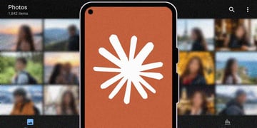 Gallery of photos with a Android phone with Claude logo