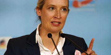  Dr. Alice Weidel, chairwoman of the AFD parliamentary group, during a press conference in the German Bundestag.