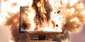 A PC screen exploding