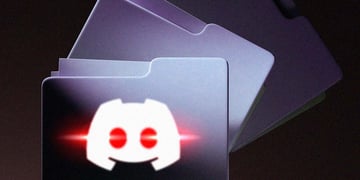 Discord logo on a file in black background