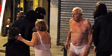 AI deepfake of elderly couple, stripped and robbed, in French riots. Screenshot from X.