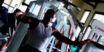 People in a gym in France.