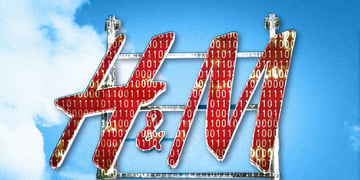 H&M logo in the sky background 