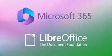 The logos of Microsoft 365 and LibreOffice