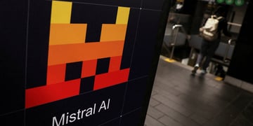 French AI company Mistral AI advertisement inside the Grand Central subway station in New York