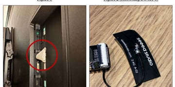 A hidden audio recording device in an OpenAI executive conference room. By Reuters.