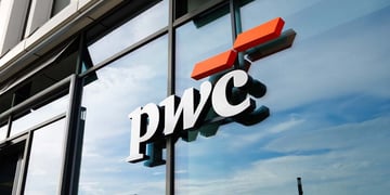 pwc logo on the wall