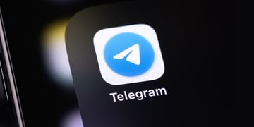 telegram logo on a device screen