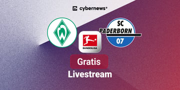 Logos von SV Werder Bremen und SC Paderborn 07 mit Hinweis auf den kostenlosen Bundesliga-Livestream