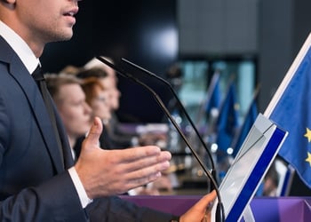 Politician giving a speech