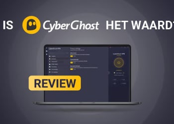 Cyberghost Review banner met de tekst 'Is Cyberghost het waard'?