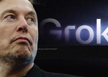 Tesla owner Elon Musk, chatbo Grok logo