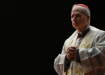 Pope Leo with a black blackground.
