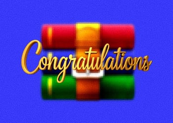 WinRAR celebrating.