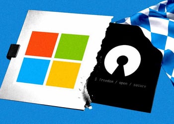 Microsoft logo, flag of Bavaria state