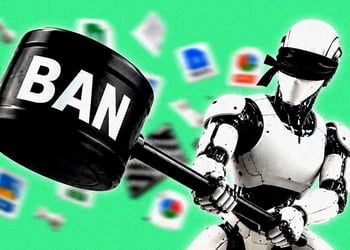 An AI robot with a hammer, moderator.