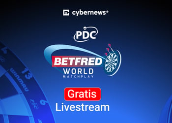 Darts World Matchplay Logo, Gratis-Livestream, blau-schwarz 