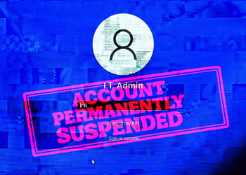 A Microsoft account suspended sign.