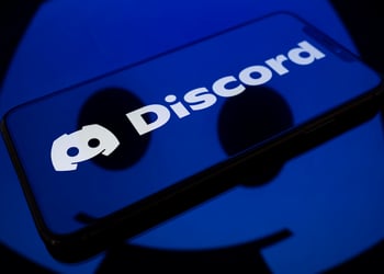 discord phone logo screen blue