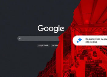 Google glitch AI summary reading "Company has ceased operations."