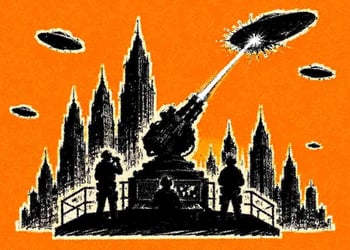 A taskforce shooting down UFOs. Image by Cybernews.