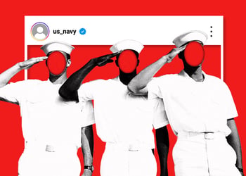 A picture of US Navy servicemembers on a scrubbed US Navy social media account