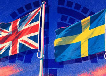 Flags of the United Kingdom and Sweden