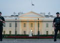 secret service stands guard at gates of white house