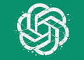 A big ChatGPT logo on a green background