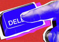 finger pushing delete