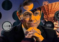 Avi Loeb at the center of various infographic orbs.