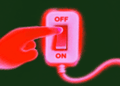 Switch being turned on and off.