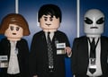 Fans dressed up as X-files characters, in Lego style.