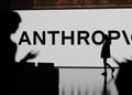 Anthropic logo on the wall screen