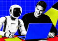 AI helps person with a project on a computer