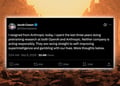 Jacob Coxon's post on X announcing his resignation from Anthropic